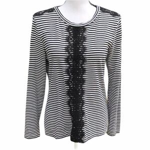J. Crew Striped Lace Shirt Size M